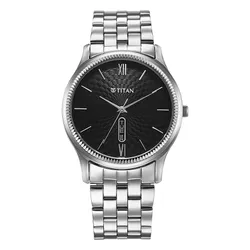 Đồng Hồ Nam Titan Analog Men's Watch With Black Dial And Stainless Steel Strap 1824SM01 Màu Đen