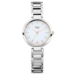 Đồng Hồ Nữ Titan Raga Viva White Dial Analog 2608SM01 Màu Bạc