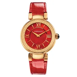 Đồng Hồ Nữ Versace VNC190017 Leda Red Dial Ladies Watch 38mm Màu Đỏ Vàng