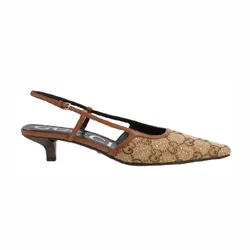 Giày Cao Gót Gucci Women’s GG Slingback Pump ‎675441-9SF10-2583 Màu Nâu Be Size 35