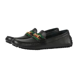 Giày Lười Nam Gucci Men's Driver With Web 624698 1XH10 1066 Màu Đen&nbsp;Size 5