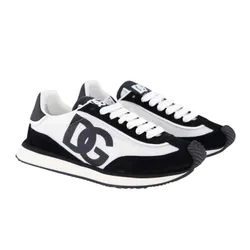 Giày Sneaker Nam Dolce & Gabbana DG Cushion Mixed-material Black/White CS2288 A5355 8I050 Màu Đen Trắng Size 40
