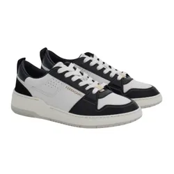 Giày Sneaker Nam Salvatore Ferragamo Suede Patch Skate Black 030568 Màu Đen Trắng Size 8.5
