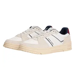 Giày Thể Thao Nam Tommy Hilfiger Suede Mixed Texture Cupsole Trainers EM01669 - 970 Màu Trắng Size 7.5