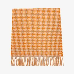 Khăn Quàng Cổ Nữ Hermès Cashmere Màu Cam