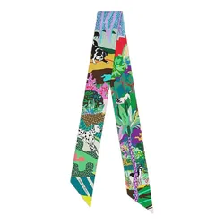 Khăn Lụa Nữ Hermès En Liberte Twilly Màu Xanh Green