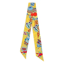Khăn Lụa Nữ Hermès Scarf Odyssey Twilly Màu Vàng