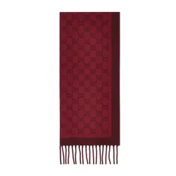 Khăn Quàng Cổ Gucci GG Wool Scarf 835534 3G200 6573 Màu Đỏ