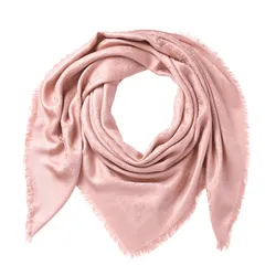 Khăn Quàng Cổ Nữ Louis Vuitton LV Monogram Shawl Natural M74441 Màu Hồng Nhạt