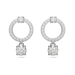 Khuyên Tai Nữ Swarovski Earrings Attract Circle Pe Cir 5563278 Silver Màu Bạc