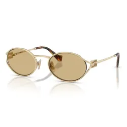 Kính Mát Nữ Miu Miu Sunglasses 0MU 52YS ZVN10R Màu Nâu - Vàng Gold
