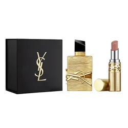 Set 2 Món Nước Hoa Yves Saint Laurent YSL Libre Vanille Couture EDP 50ml + Son Candy Glaze Lip 22 Shimmer Rose Màu Hồng Nhũ