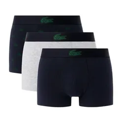 Set 3 Quần Lót Nam Lacoste 3-Pack Stretch Cotton Trunks 5H5154 I90 Màu Xanh Xám Size S
