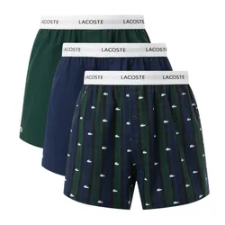 Set 3 Quần Ngủ Nam Lacoste 3-Pack Cotton Poplin Boxers 7H4963 A3I Màu Xanh Size S