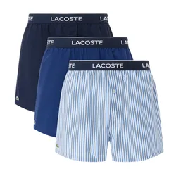 Set 3 Quần Ngủ Nam Lacoste 3-Pack Cotton Poplin Boxers 7H5176 8NI Màu Xanh Size S