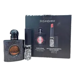 Set Nước Hoa YSL Black Opium 30ml + Son Slim Shade N302 Màu Hồng Đỏ Đất (2 Món)