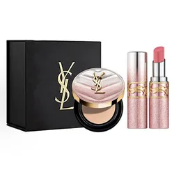 Set Phấn Nước Cushion Yves Saint Laurent YSL Limited Tone B10 + Son Dưỡng Loveshine Candy Glow 44b Limited Màu Hồng Đất