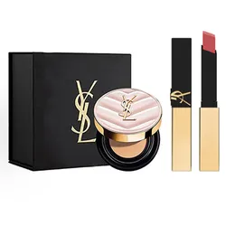 Set Phấn Nước Cushion Yves Saint Laurent YSL Tone B10 + Son The Slim  1977 Pink Voyage Màu Hồng Đào