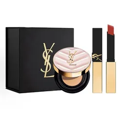 Set Phấn Nước Cushion Yves Saint Laurent YSL Tone B10 + Son The Slim 28 Màu Hồng San