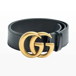 Thắt Lưng Gucci Ceinture En Cuir Avec Boucle Double G Màu Đen Size 95