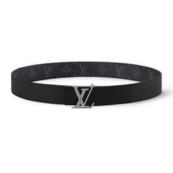 Thắt Lưng Nam Louis Vuitton LV M4484S Initiales 35mm Reversible Belt Màu Xám Đen Size 95