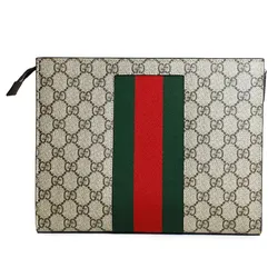 Túi Cầm Tay Nam Gucci GG Supreme Canvas Web Clutch 475316 Phối Màu