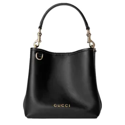 Túi Đeo Chéo Nữ Gucci GG Emblem Mini Bucket Bag Black 815118-AAEC2-1000 Màu Đen