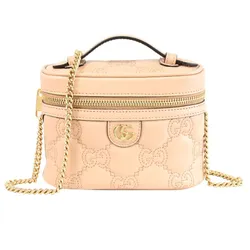 Túi Đeo Chéo Nữ Gucci GG Matelasse Logo Màu Be