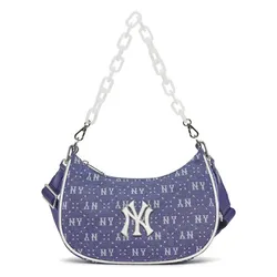 Túi Đeo Vai MLB Diamond Monogram Jacquard Denim Hobo New York Yankees Shoulder Bag 3ABQS023N-50NYD Màu Xanh Đậm