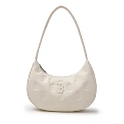 Túi Đeo Vai MLB Embo Monogram Boston Red Sox Hobo Bag 3ABQS024N-43CRD Màu Kem