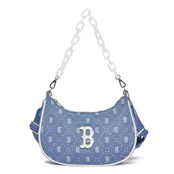 Túi Đeo Vai MLB Hobo Diamond Monogram Denim Boston Red Sox Shoulder Bag 3ABQS023N-43SBL Màu Xanh Nhạt