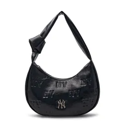 Túi Đeo Vai Nữ MLB Korea Classic Mono Crack Embo Hobo Bag Boston Red Sox Black 3ABQMV15N-50BKS Màu Đen