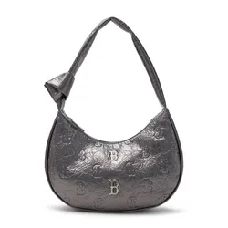 Túi Đeo Vai Nữ MLB Korea Classic Mono Crack Embo Hobo Bag Boston Red Sox Grey 3ABQMV25N-43GRS Màu Xám Đậm