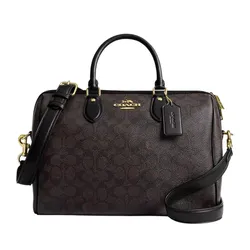 Túi Xách Tay Nữ Coach Rowan Large Satchel Bag In Signature Canvas CV959 Màu Nâu