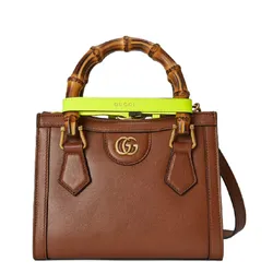 Túi Xách Tay Nữ Gucci Diana Mini Tote Brown Màu Nâu