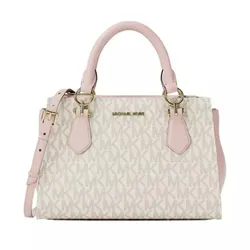 Túi Xách Tay Nữ Michael Kors MK Marilyn Small Signature Logo Messenger Bag 35F5G6AM1B PWD BLSH MLT Màu Trắng/Hồng