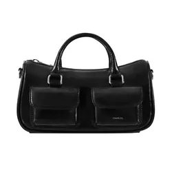 Túi Xách Tay Nữ Stand Oil Chubby Half Bag Màu Đen