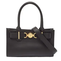 Túi Xách Tay Nữ Versace Black Leather Small Medusa 95 Tote Màu Đen