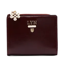 Ví Nữ Lyn Re-Edit Bliss Zip Short Wallet - Dark Red L26CWWA041 Màu Đỏ Đậm
