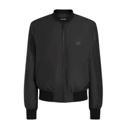 Áo Khoác Nam Dolce & Gabbana D&G Logo Tag Technical Fabric Bomber Jacket In Black G9BLMT FUS27 R0100 Màu Đen Size 44