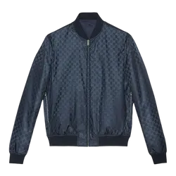 Áo Khoác Nam Gucci Logo Light Padded Bomber Jacket In Navy Blue 406011 Z9687 4240 Màu Xanh Navy Size 48