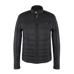 Áo Khoác Nam Prada Logo-Plaque Padded Jacket In Black Polyester - SGH068 R232 1060 Màu Đen Size 46