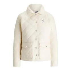 Áo Khoác Nữ Ralph Lauren Quilted Barn Jacket With Logo In Cream 211839410005 Màu Trắng Kem Size M