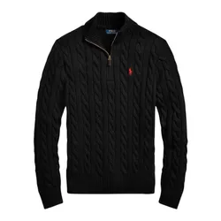 Áo Len Nam Ralph Lauren Black With Red Logo Embroidered 710919213004 Màu Đen Size XS