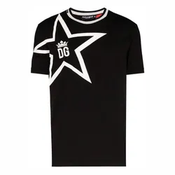 Áo Phông Nam Dolce & Gabbana D&G Black Cotton King G8KD0T Tshirt Màu Đen Size 46