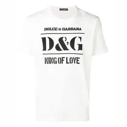 Áo Phông Nam Dolce & Gabbana D&G King Of Love G8IA8T Tshirt Màu Trắng Size 46