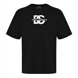 Áo Phông Nam Dolce & Gabbana D&G Logo-print Cotton G8PN9T Tshirt Màu Đen Size 44