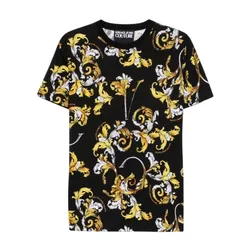 Áo Phông Nam Versace Jeans Couture Black With Baroque Printed 78GAH6S0 JS458 G89 Tshirt Màu Đen Size XS