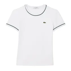 Áo Phông Nữ Lacoste Contrast Trim Jersey In White TF5289 FMB Tshirt Màu Trắng Size S