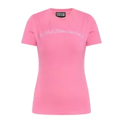 Áo Phông Nữ Versace Jeans Couture Pink With Logo Embroidered 78HAHC08 78DP608 Tshirt Màu Hồng Size S